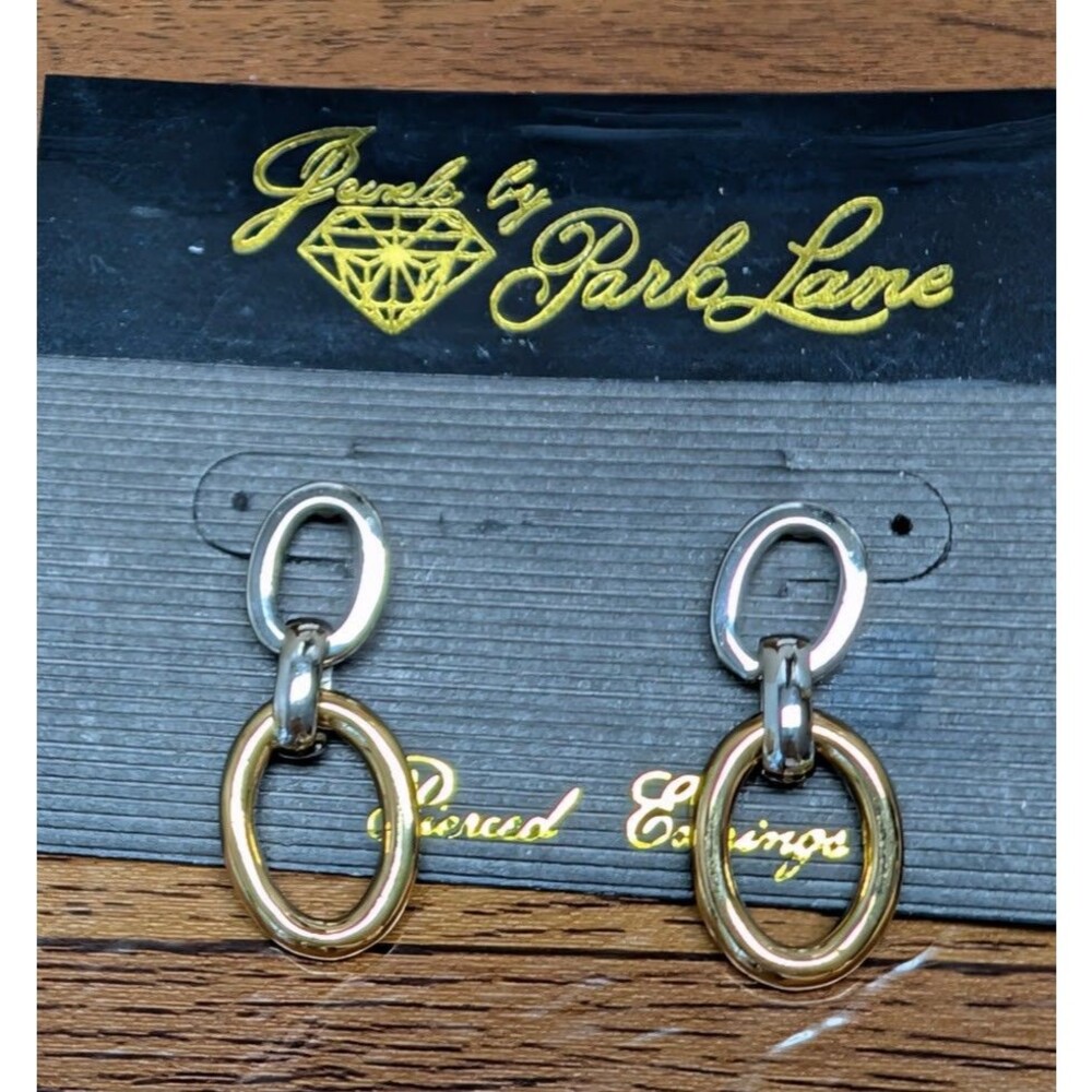 Jewels By Park Lane Earrings Two Tone Interconnected Oval Links Gold And Silver